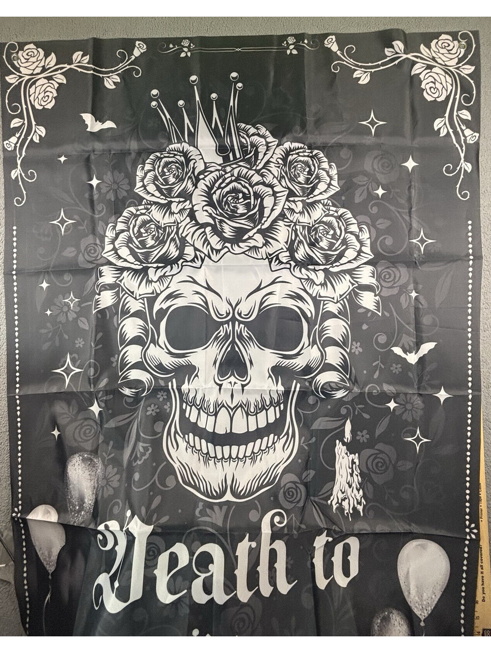 Avezano 90x180cm/35.4 in.x70.9in. Fabric Banner Death to my 20s